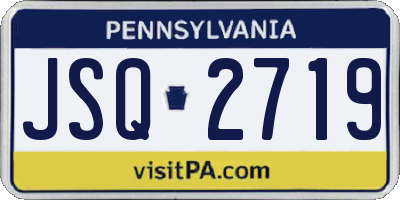 PA license plate JSQ2719