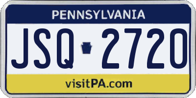 PA license plate JSQ2720