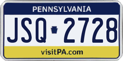PA license plate JSQ2728