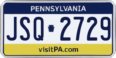 PA license plate JSQ2729