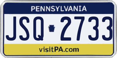 PA license plate JSQ2733