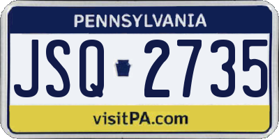 PA license plate JSQ2735