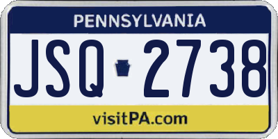 PA license plate JSQ2738