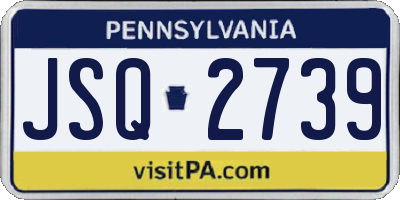 PA license plate JSQ2739