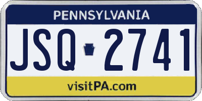 PA license plate JSQ2741