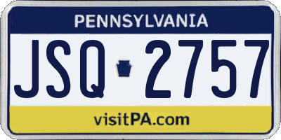 PA license plate JSQ2757