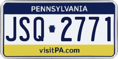 PA license plate JSQ2771