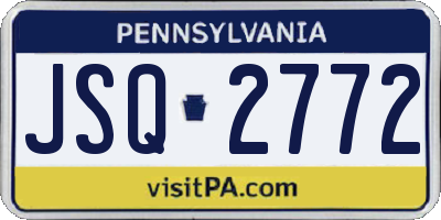 PA license plate JSQ2772