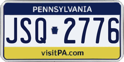 PA license plate JSQ2776