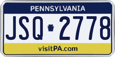 PA license plate JSQ2778