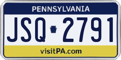 PA license plate JSQ2791