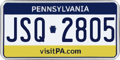 PA license plate JSQ2805