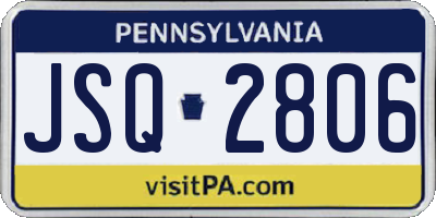 PA license plate JSQ2806