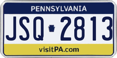 PA license plate JSQ2813