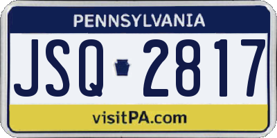 PA license plate JSQ2817