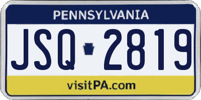 PA license plate JSQ2819