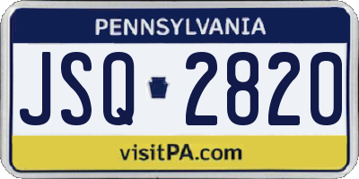 PA license plate JSQ2820