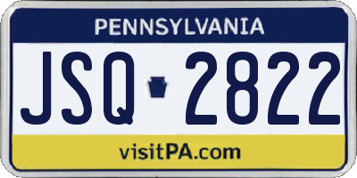 PA license plate JSQ2822