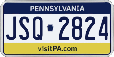 PA license plate JSQ2824