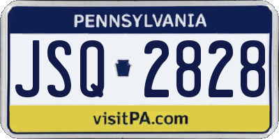 PA license plate JSQ2828