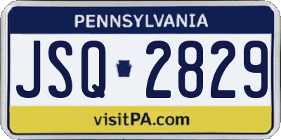 PA license plate JSQ2829