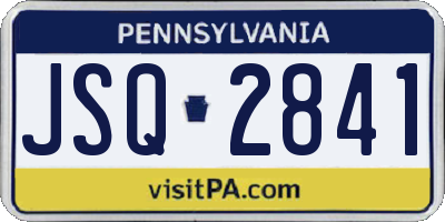 PA license plate JSQ2841