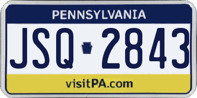 PA license plate JSQ2843
