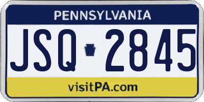 PA license plate JSQ2845