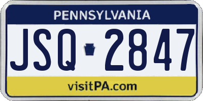 PA license plate JSQ2847