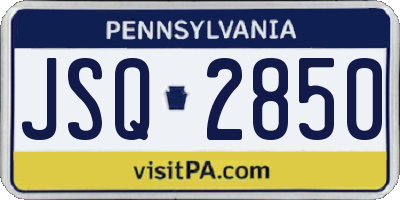 PA license plate JSQ2850