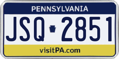 PA license plate JSQ2851