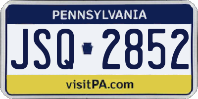 PA license plate JSQ2852