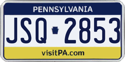 PA license plate JSQ2853