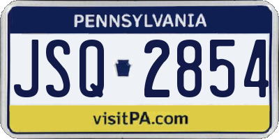 PA license plate JSQ2854
