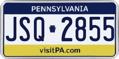 PA license plate JSQ2855