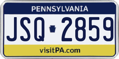 PA license plate JSQ2859