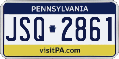 PA license plate JSQ2861
