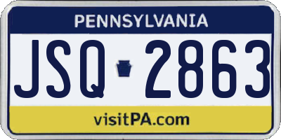 PA license plate JSQ2863