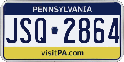 PA license plate JSQ2864