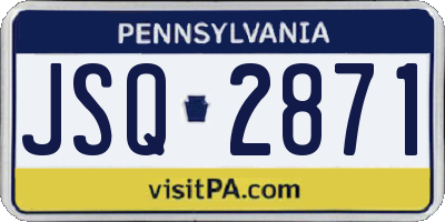 PA license plate JSQ2871