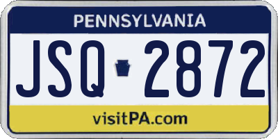 PA license plate JSQ2872