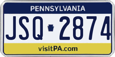 PA license plate JSQ2874