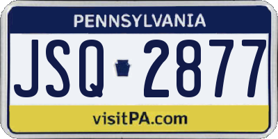 PA license plate JSQ2877