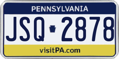 PA license plate JSQ2878