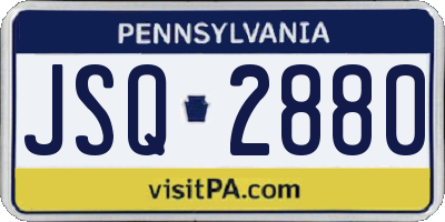 PA license plate JSQ2880