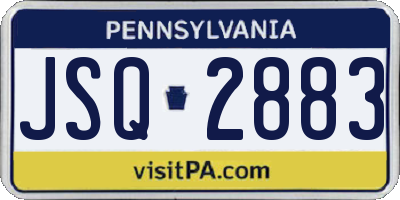 PA license plate JSQ2883