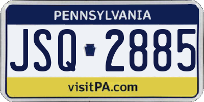 PA license plate JSQ2885