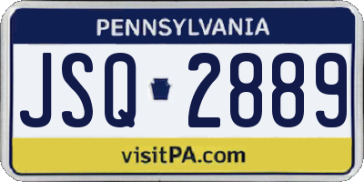 PA license plate JSQ2889