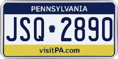 PA license plate JSQ2890