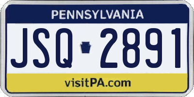 PA license plate JSQ2891